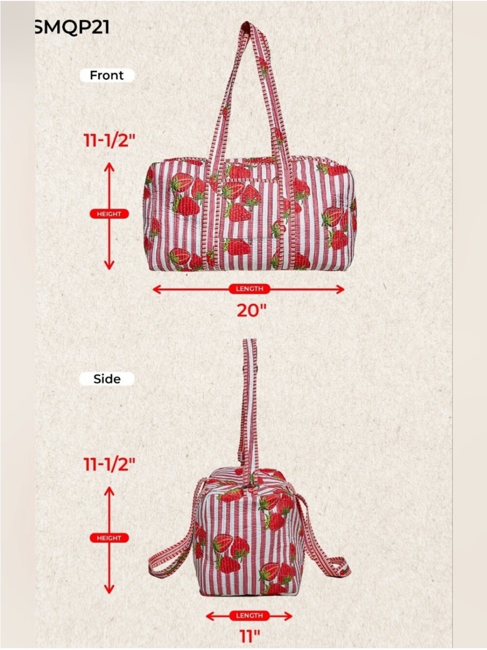 New: POL “Autumn Meadow” Boho Floral Quilted Large Weekender Bag: One Size - Picture 6 of 6